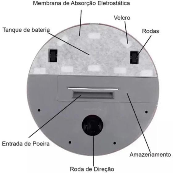 Robô Inteligente Aspirador De Pó Sem Fio Recarregável Usb