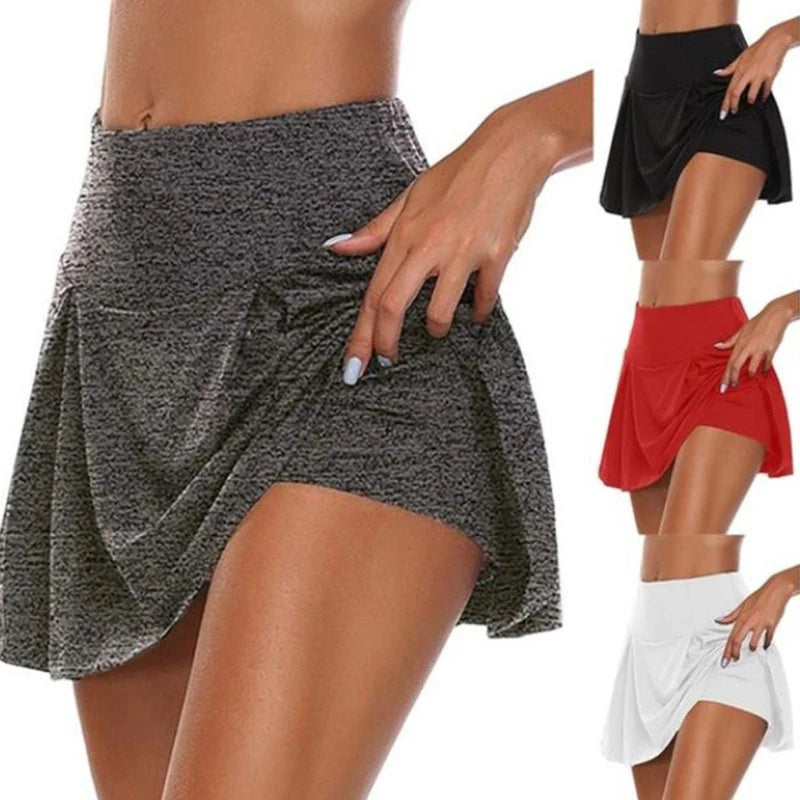 Shorts Esportivos Respiráveis para mulheres - Saia Casual Fitness - Secagem Rápida