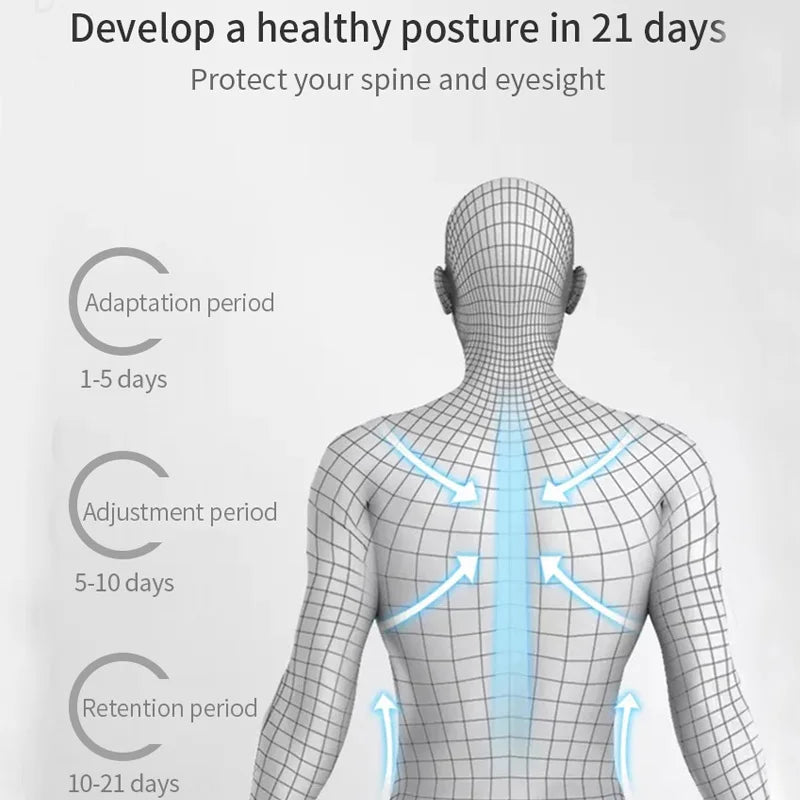 Corretor de postura elétrico Suporte para as costas Treinador de coluna Correção de ombros Dicas inteligentes Ajustáveis Crianças Adultos CE/RoHS