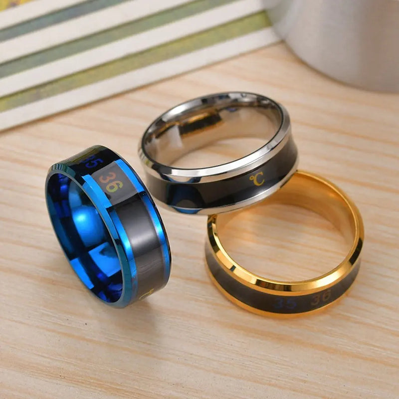 New Intelligent Sensor Temperature Letter Ring 2023 New fashion display real-time temperature test Men's Women Rings Gifts