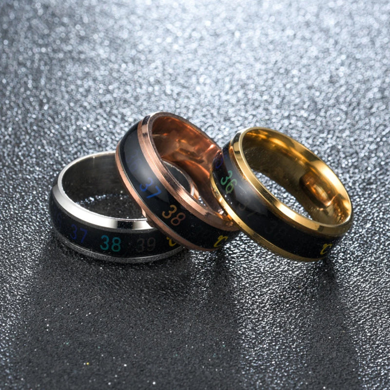 New Intelligent Sensor Temperature Letter Ring 2023 New fashion display real-time temperature test Men's Women Rings Gifts