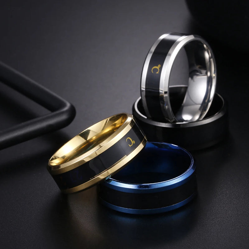 New Intelligent Sensor Temperature Letter Ring 2023 New fashion display real-time temperature test Men's Women Rings Gifts