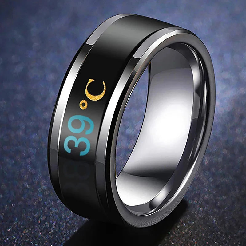 New Intelligent Sensor Temperature Letter Ring 2023 New fashion display real-time temperature test Men's Women Rings Gifts