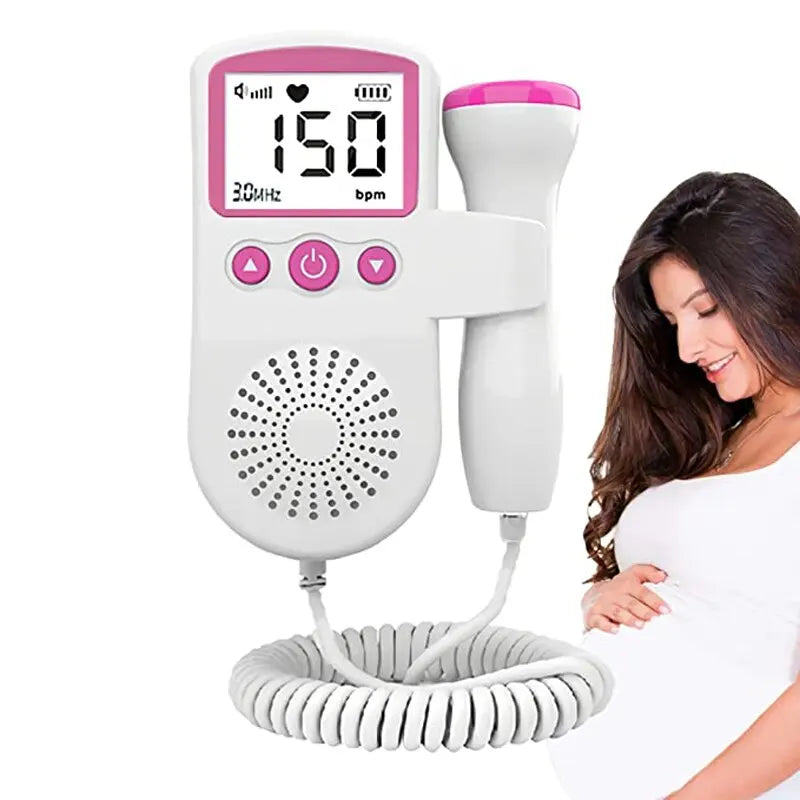 Monitor de frequência cardíaca fetal doppler doméstico para bebê gravidez detector de batimentos cardíacos medidor de pulso sem radiação estetoscópio