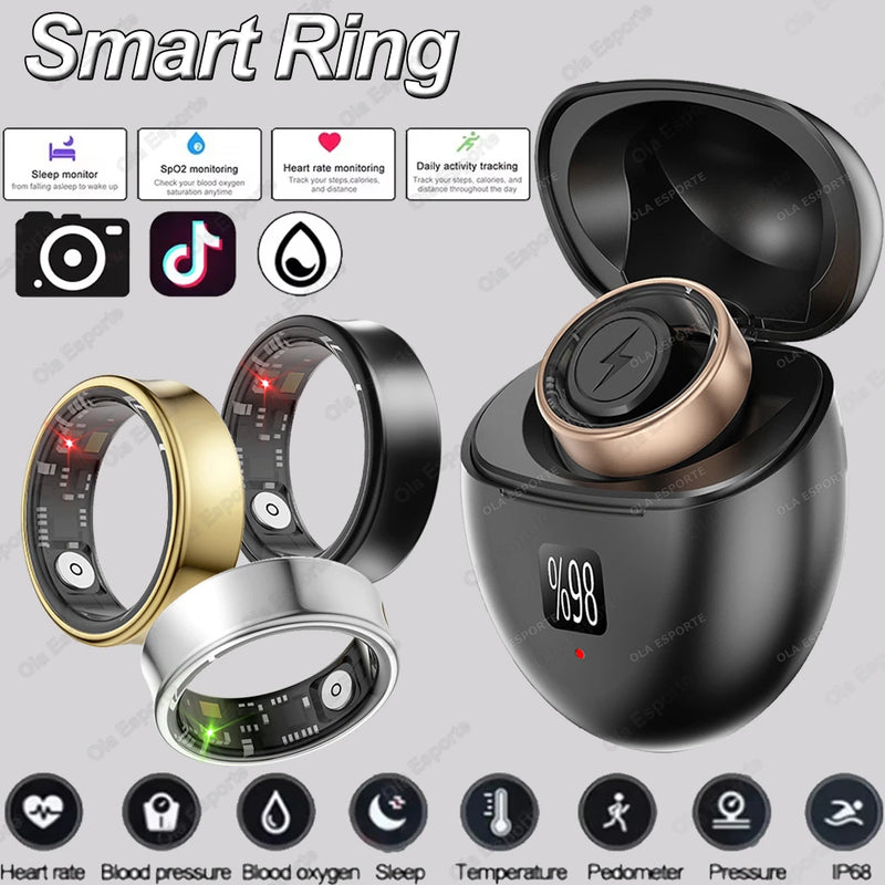 Novo anel inteligente à prova d'água 5ATM para Samsung Galaxy Ring Homens Mulheres Monitor de saúde 24H Controle de gestos Modo multiesporte Smartring